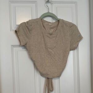 Beige Short Sleeve Women's Top